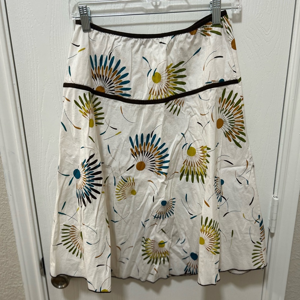 JKLA vintage white floral midi shirt size Large y2k